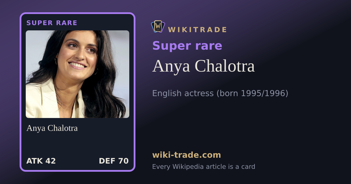 Anya Chalotra — Super rare card