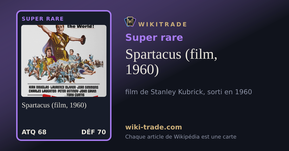 Spartacus (film, 1960) — carte Super rare