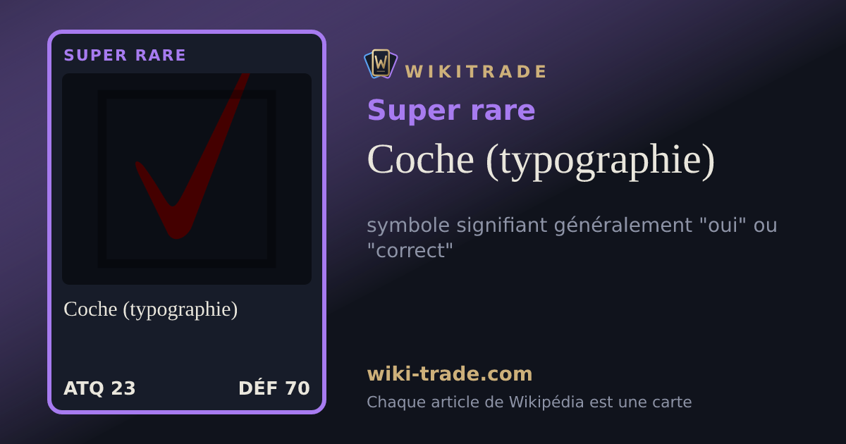 Coche (typographie) — carte Super rare