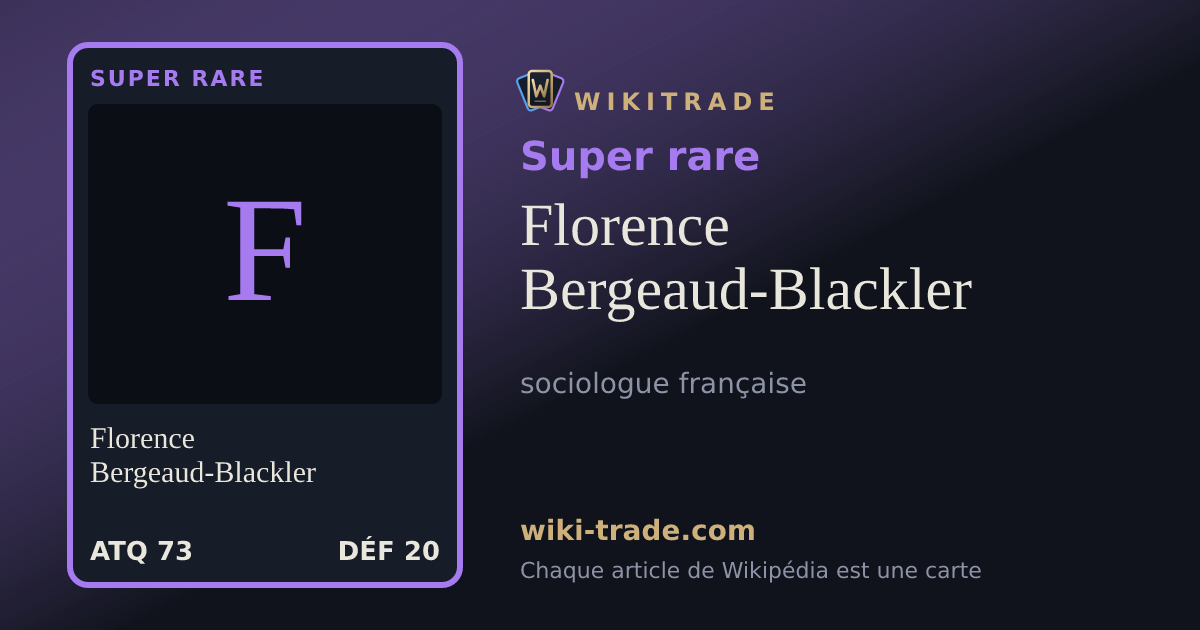 Florence Bergeaud-Blackler — carte Super rare