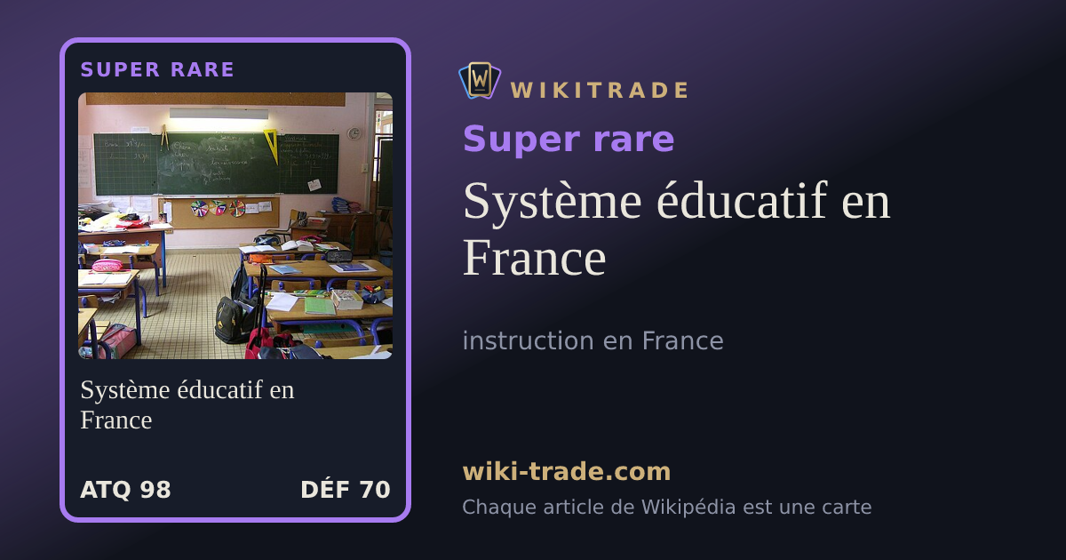 Système éducatif en France — carte Super rare