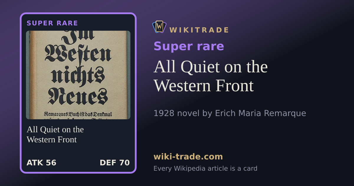 All Quiet on the Western Front — Super rare card
