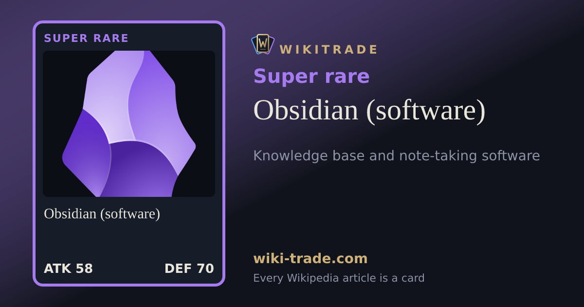 Obsidian (software) — Super rare card