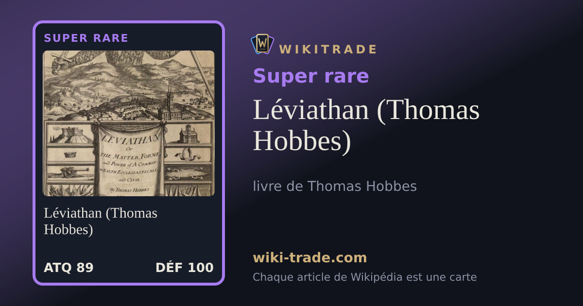 Léviathan (Thomas Hobbes) — carte Super rare