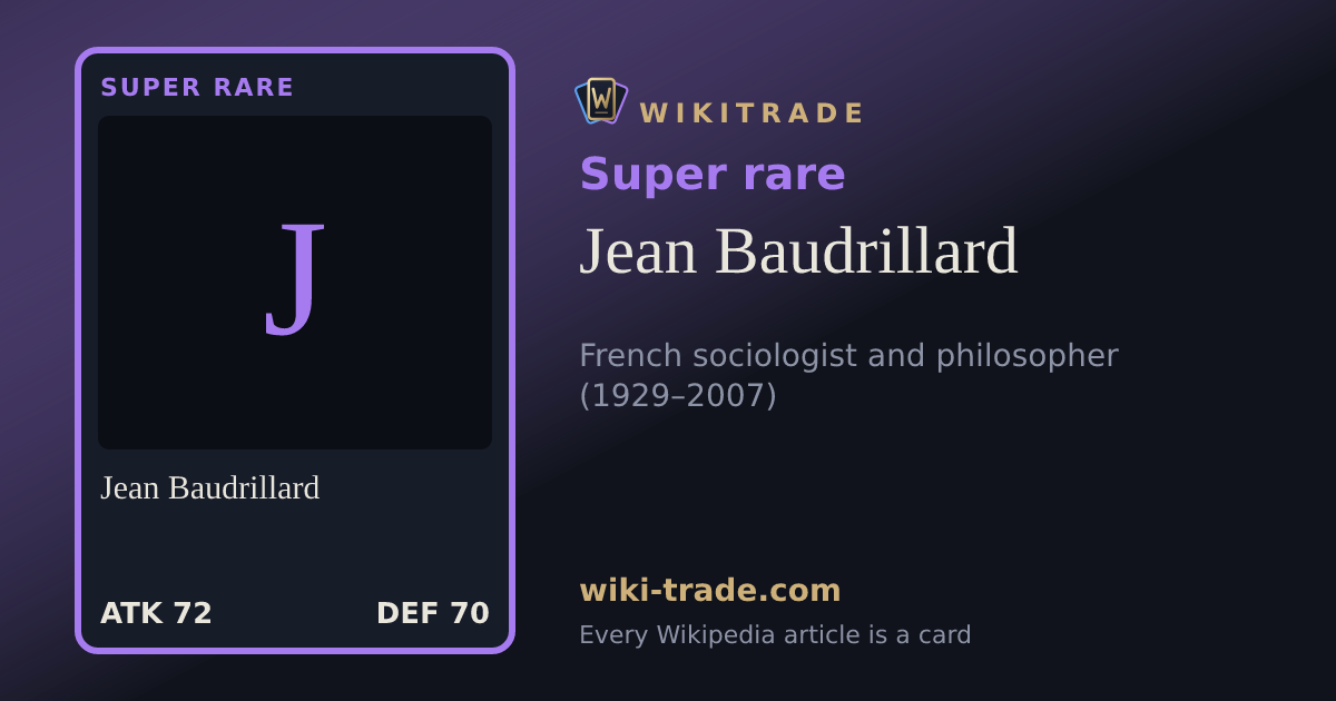 Jean Baudrillard — Super rare card