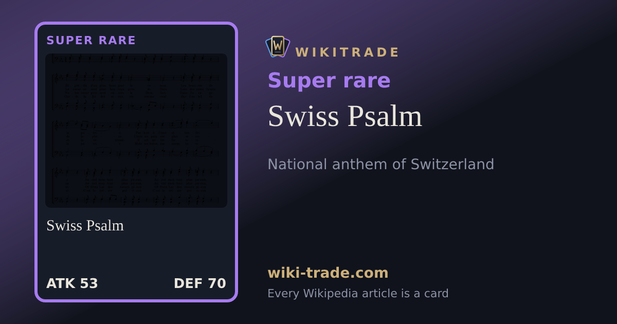 Swiss Psalm — Super rare card