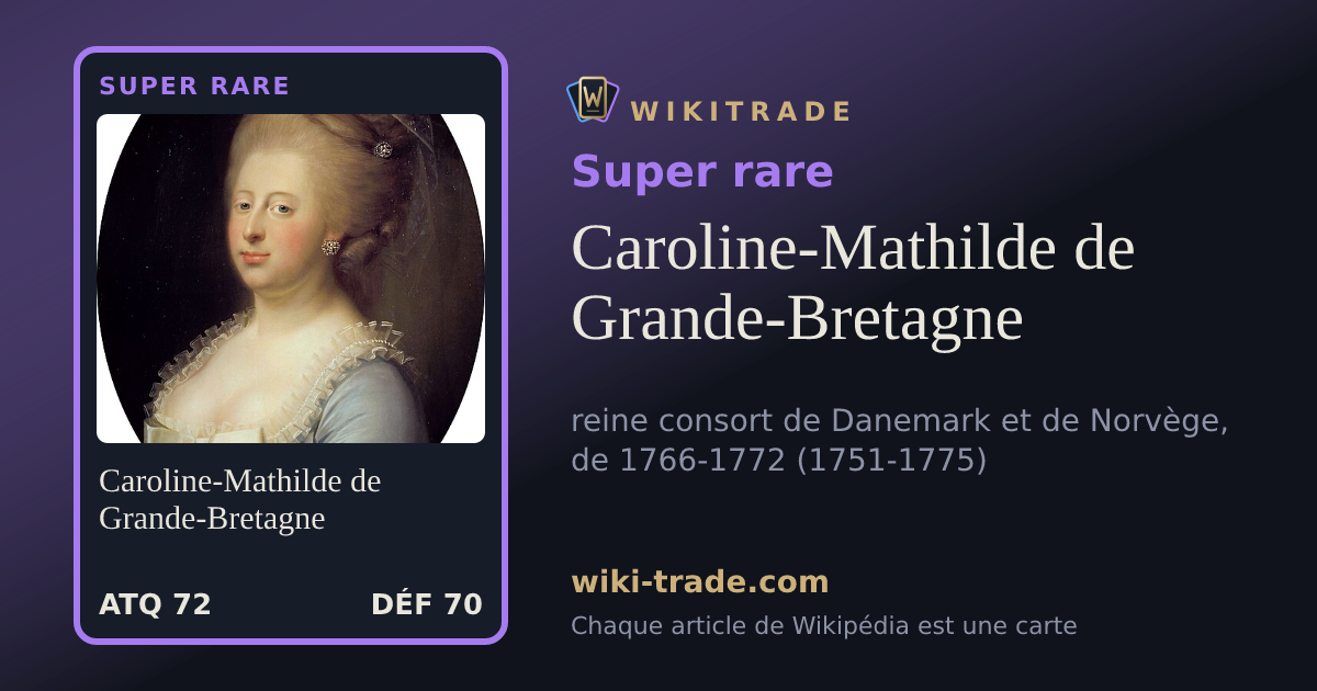 Caroline-Mathilde de Grande-Bretagne — carte Super rare