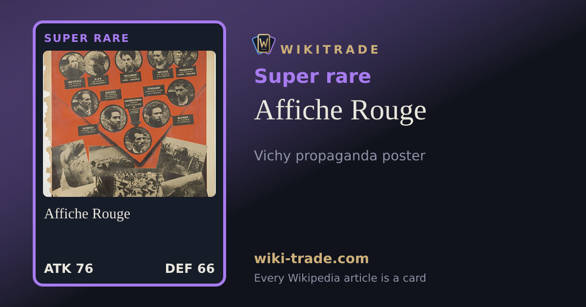 Affiche Rouge — Super rare card