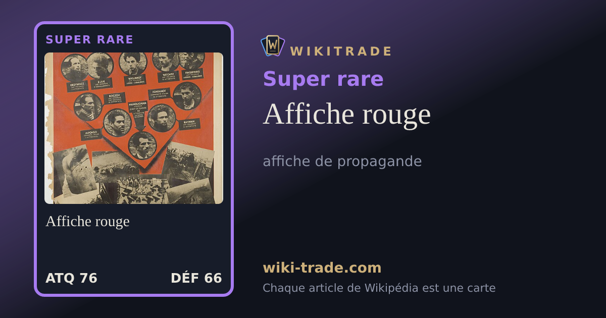 Affiche rouge — carte Super rare
