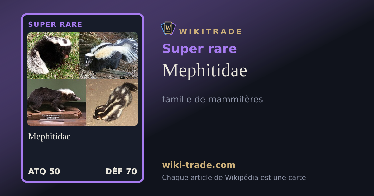 Mephitidae — carte Super rare
