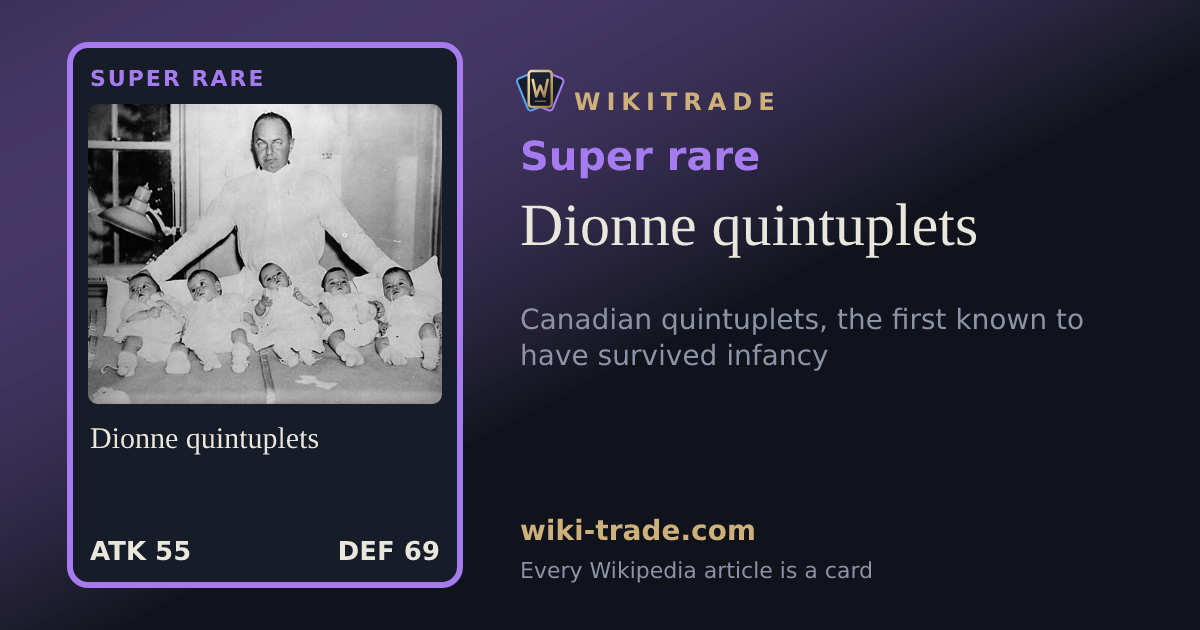 Dionne quintuplets — Super rare card