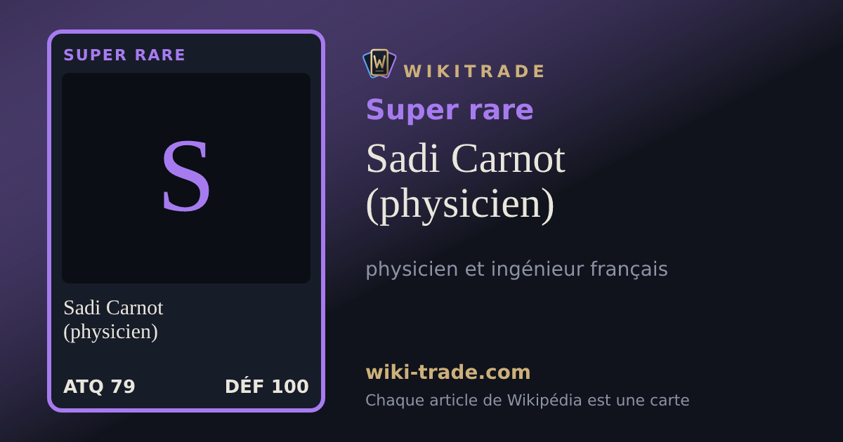 Sadi Carnot (physicien) — carte Super rare