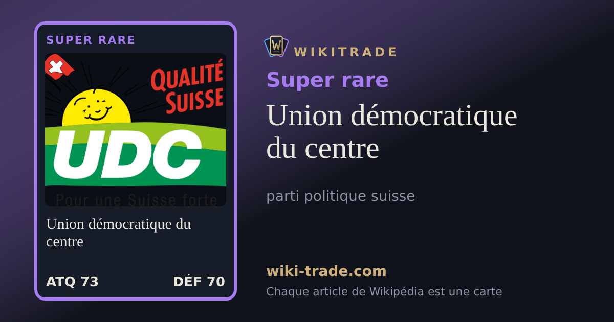 Union démocratique du centre — carte Super rare