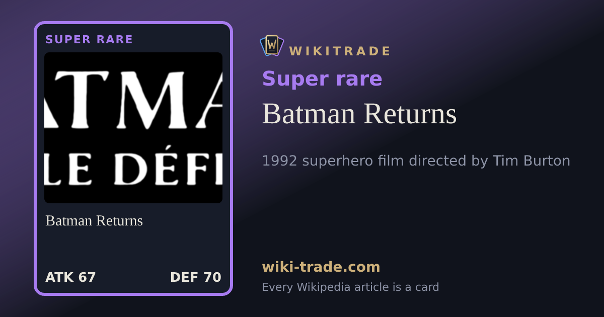 Batman Returns — Super rare card