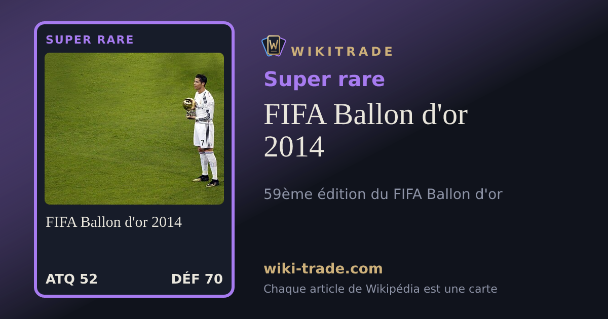 FIFA Ballon d'or 2014 — carte Super rare