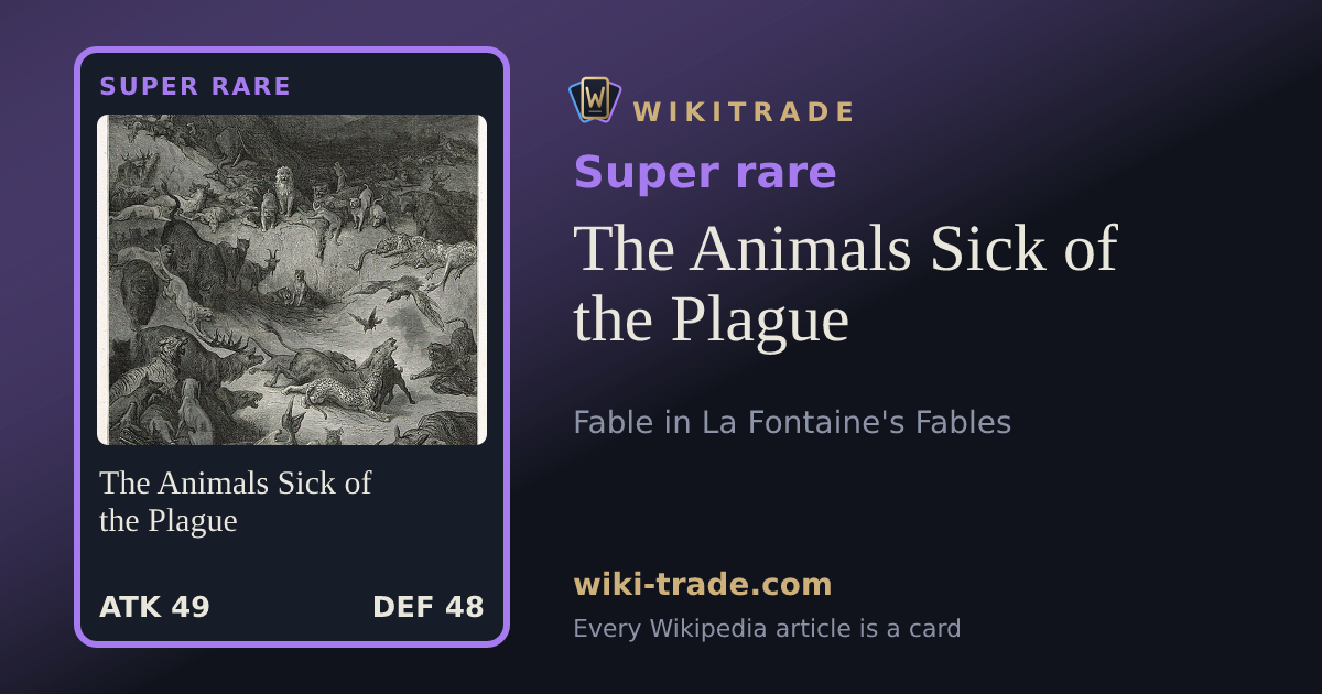 The Animals Sick of the Plague — Super rare card