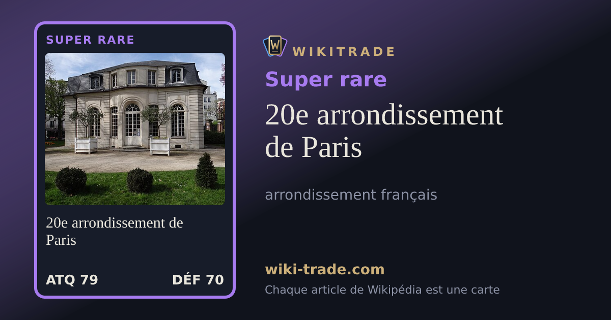 20e arrondissement de Paris — carte Super rare