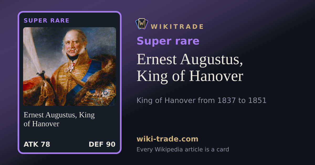 Ernest Augustus, King of Hanover — Super rare card
