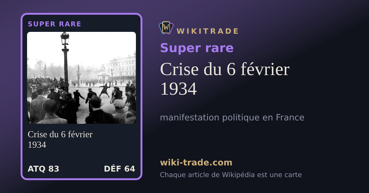 Crise du 6 février 1934 — carte Super rare