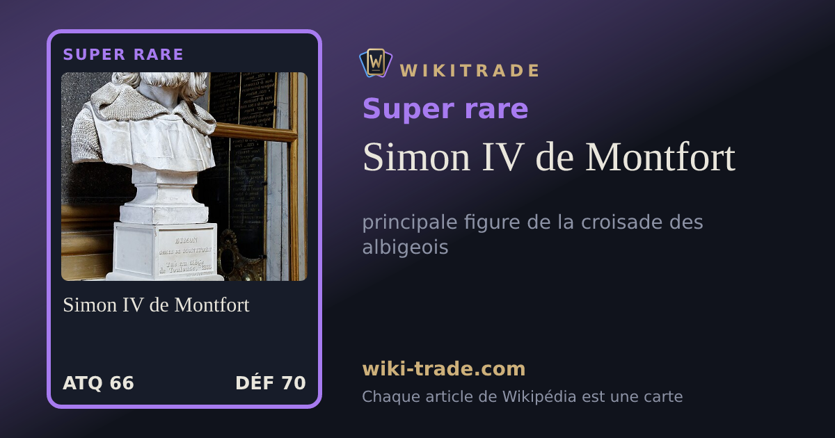 Simon IV de Montfort — carte Super rare