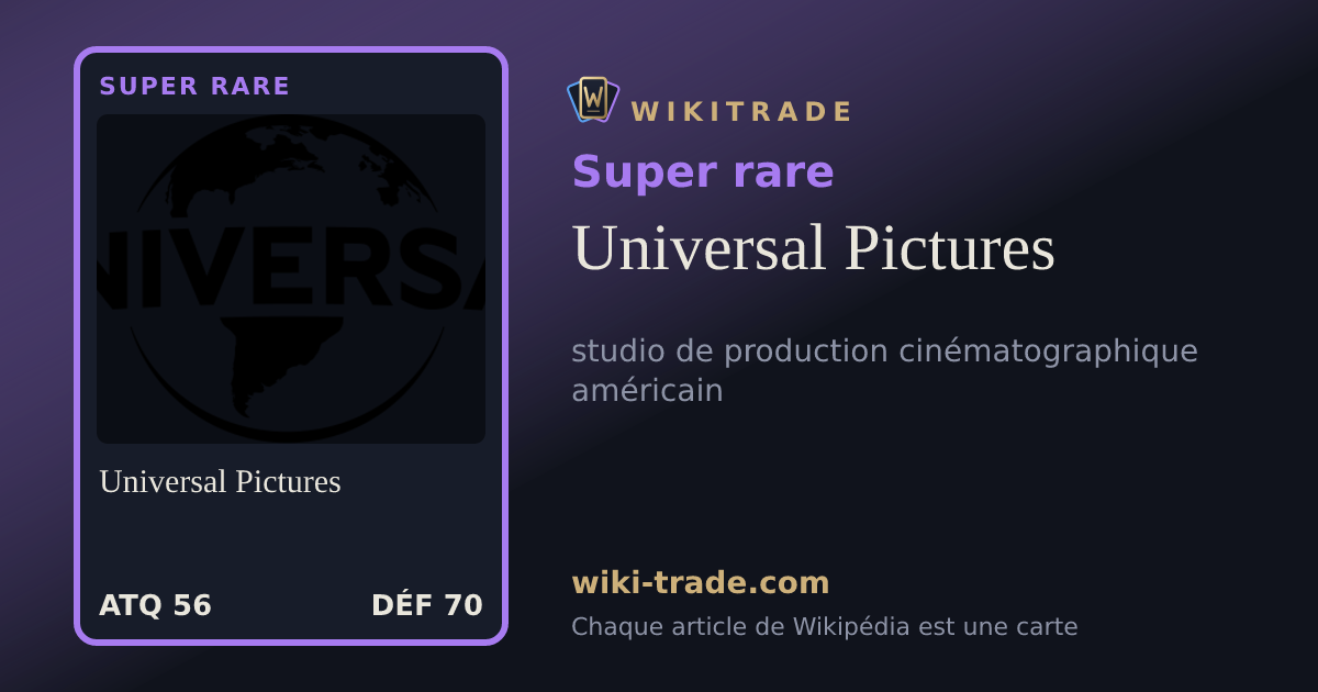 Universal Pictures — carte Super rare