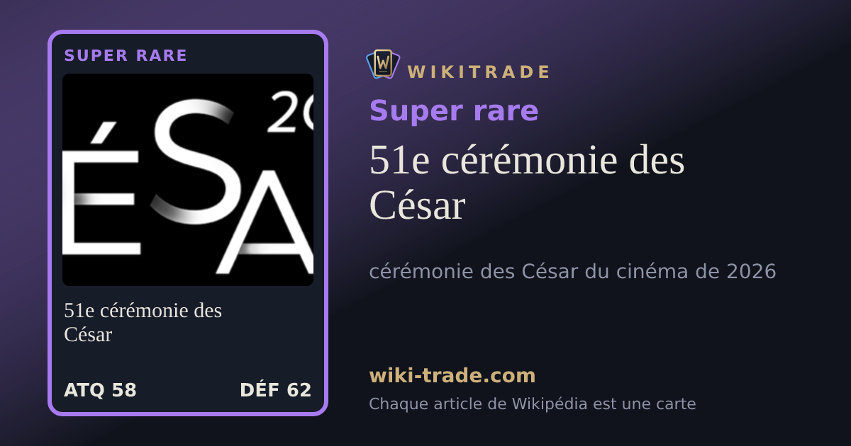 51e cérémonie des César — carte Super rare