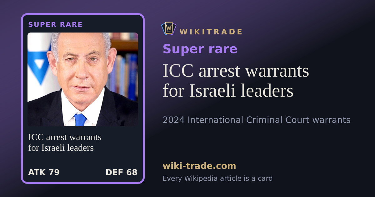 ICC arrest warrants for Israeli leaders — Super rare card