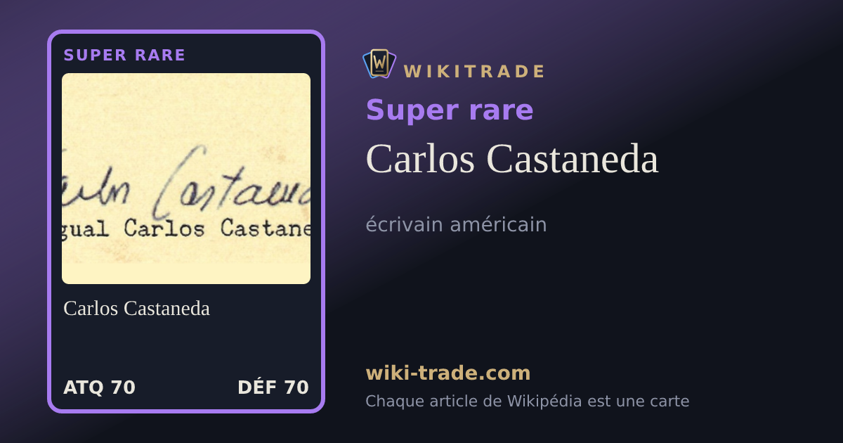 Carlos Castaneda — carte Super rare