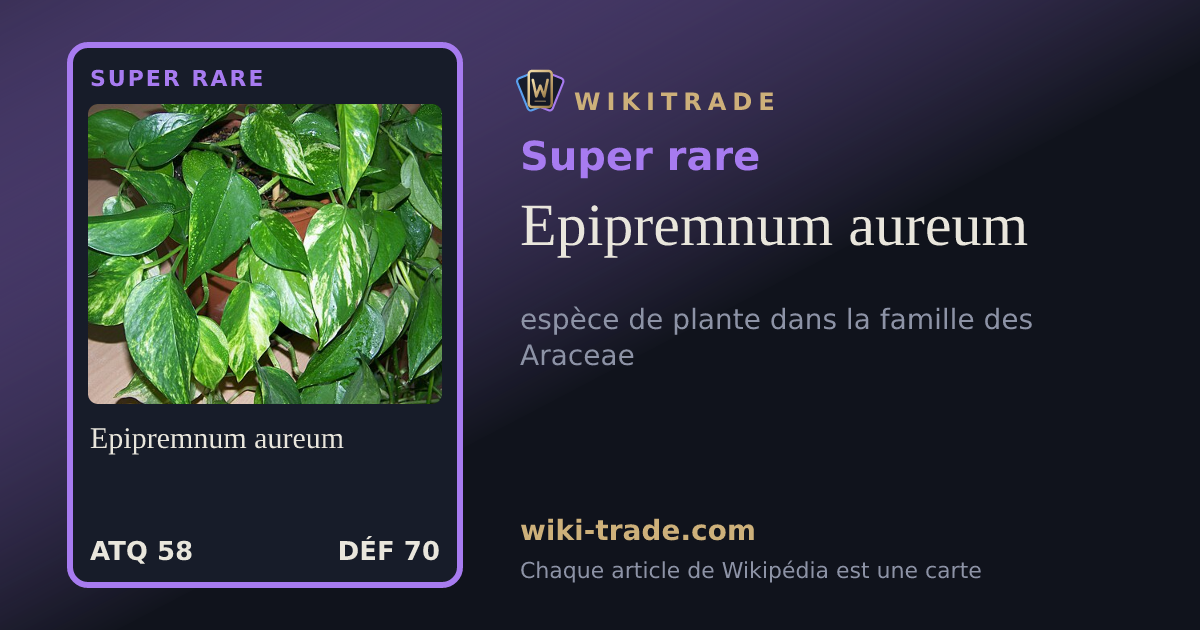 Epipremnum aureum — carte Super rare
