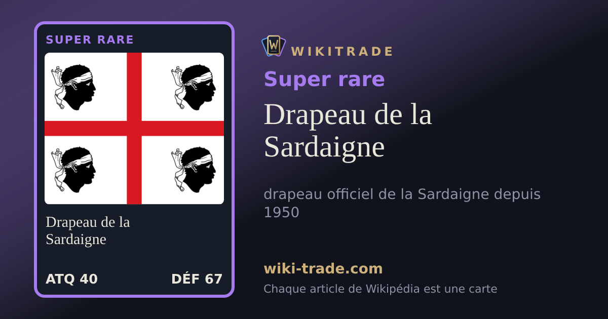 Drapeau de la Sardaigne — carte Super rare