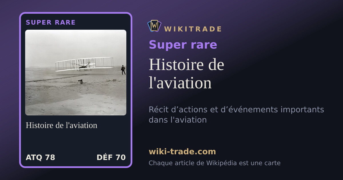 Histoire de l'aviation — carte Super rare
