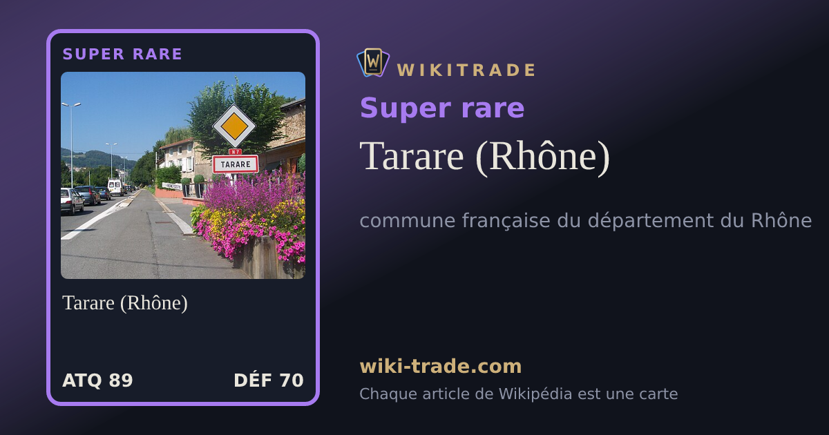 Tarare (Rhône) — carte Super rare