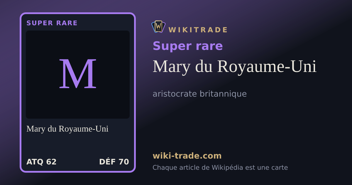 Mary du Royaume-Uni — carte Super rare