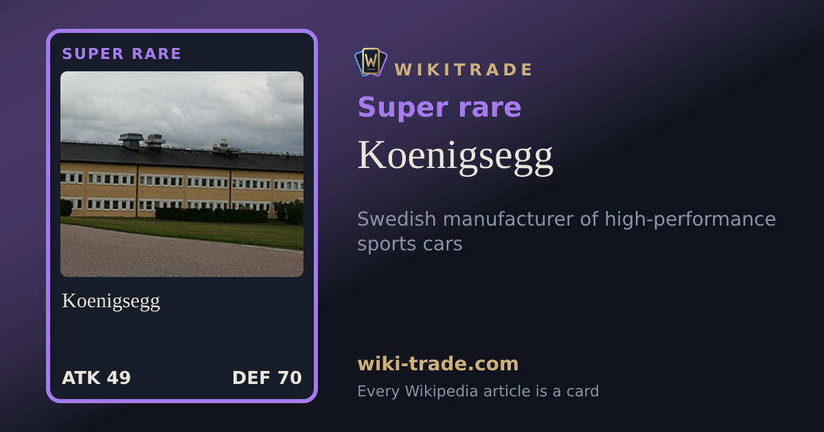 Koenigsegg — Super rare card