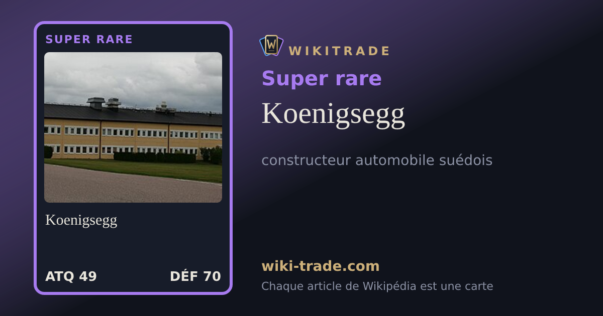 Koenigsegg — carte Super rare