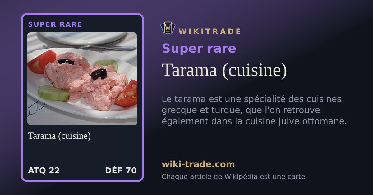 Tarama (cuisine) — carte Super rare