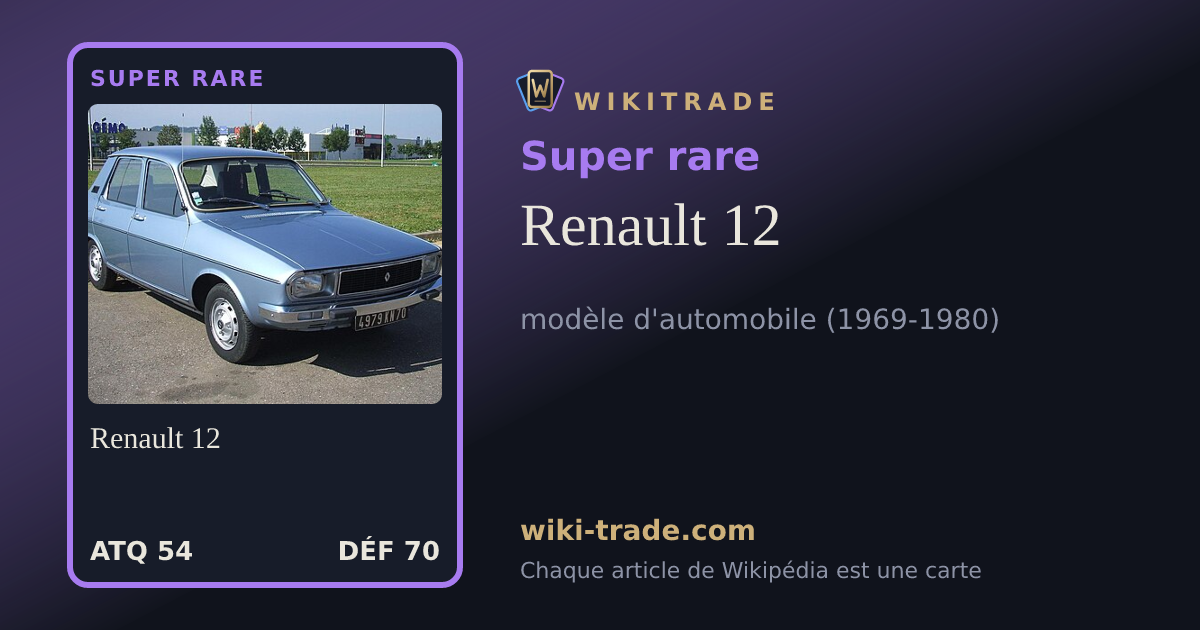 Renault 12 — carte Super rare