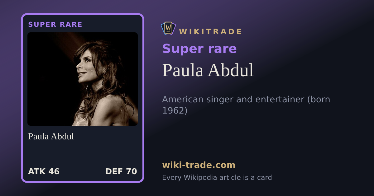 Paula Abdul — Super rare card