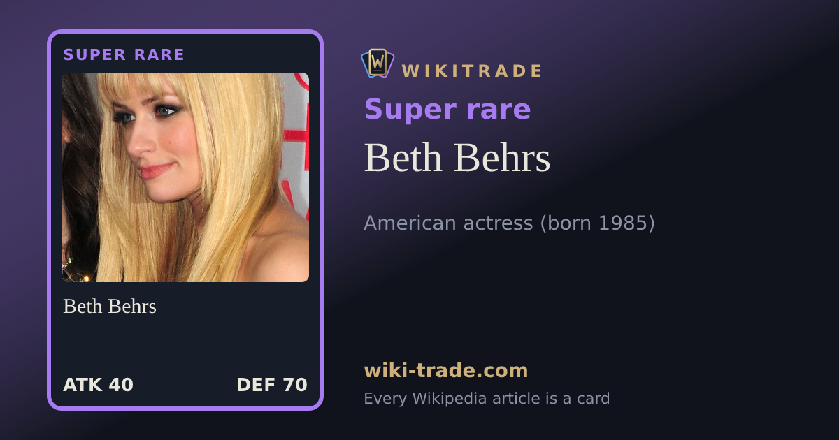 Beth Behrs — Super rare card