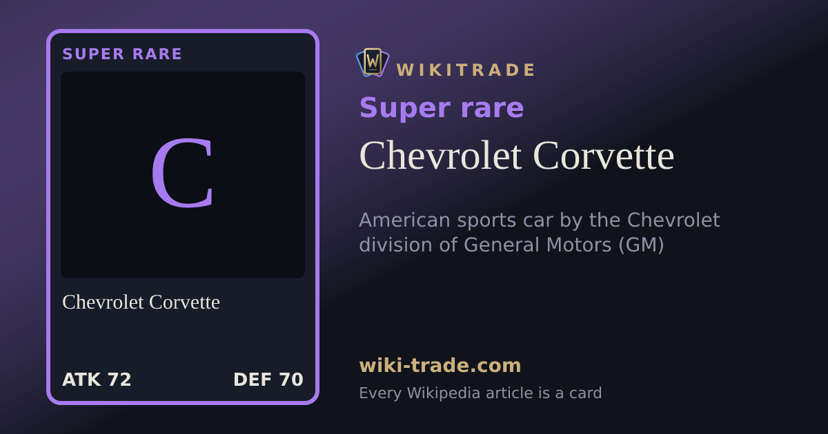 Chevrolet Corvette — Super rare card