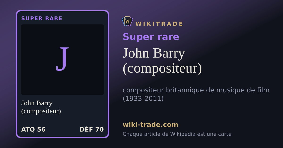 John Barry (compositeur) — carte Super rare