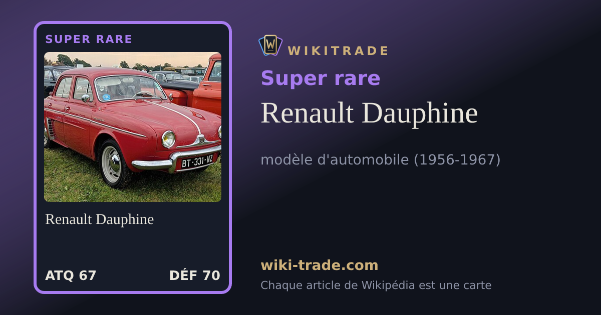 Renault Dauphine — carte Super rare