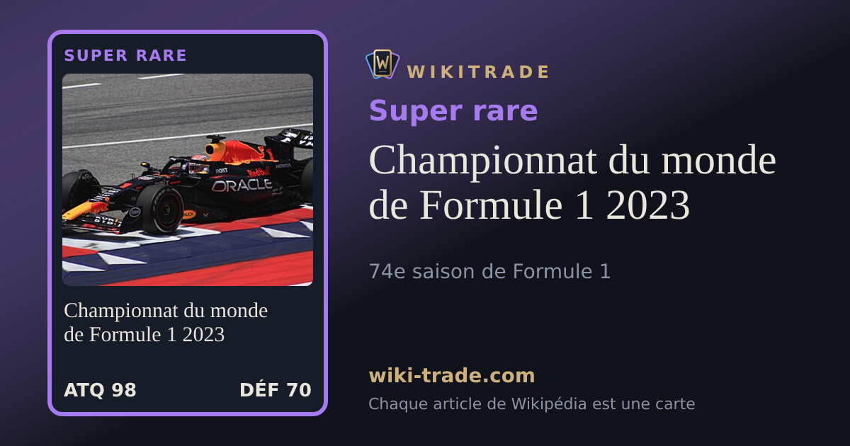 Championnat du monde de Formule 1 2023 — carte Super rare