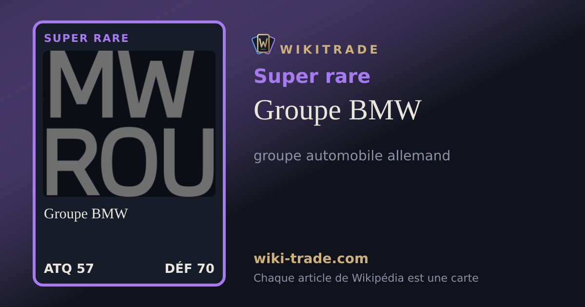 Groupe BMW — carte Super rare
