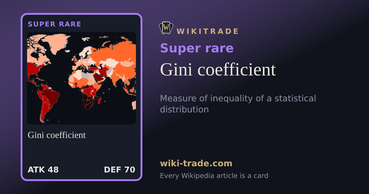 Gini coefficient — Super rare card