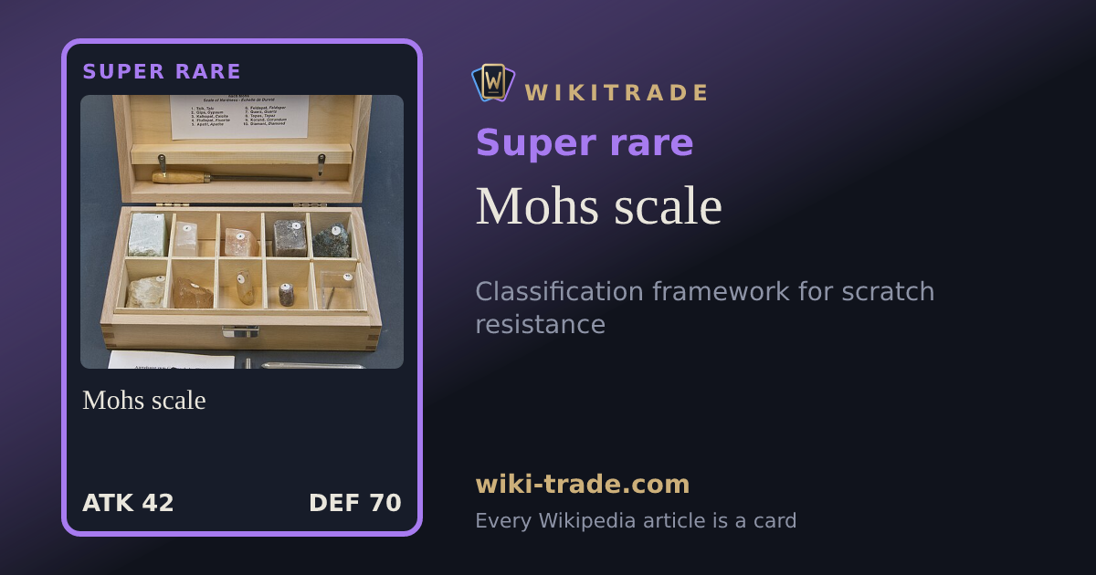 Mohs scale — Super rare card
