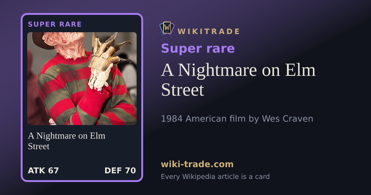 A Nightmare on Elm Street — Super rare card