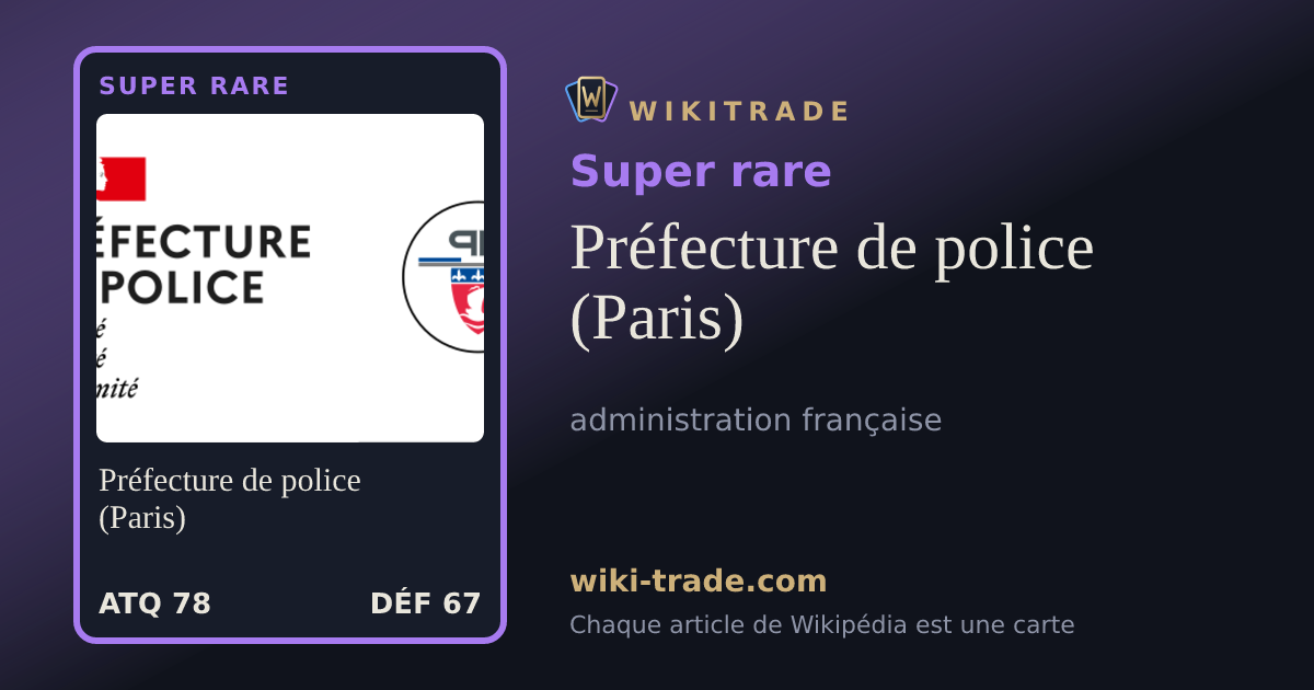 Préfecture de police (Paris) — carte Super rare