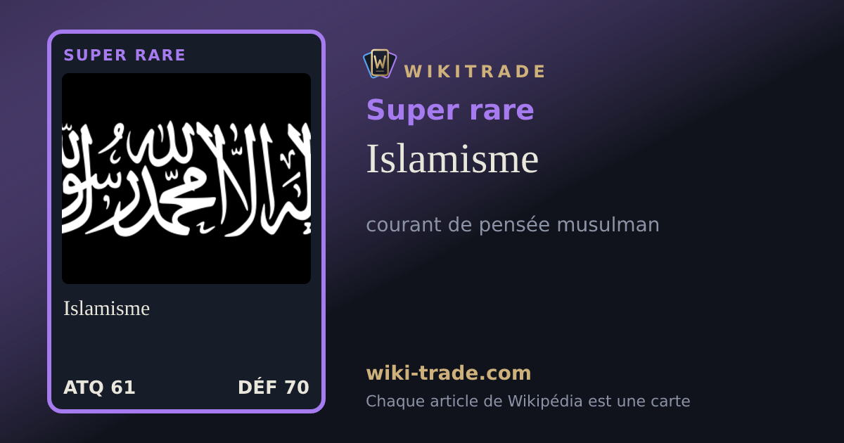 Islamisme — carte Super rare