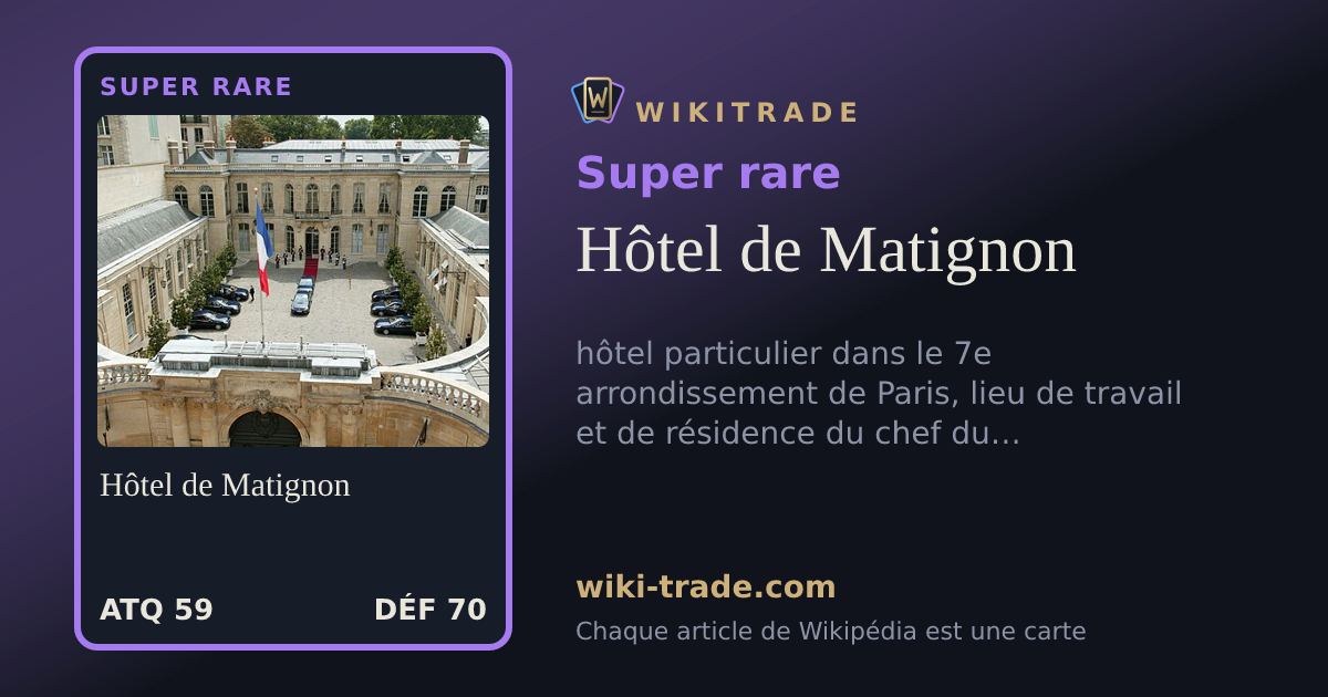 Hôtel de Matignon — carte Super rare